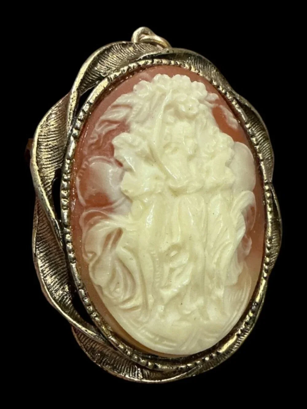 Vintage Glass Pearl Necklace Cameo Brooch Pendant Lot Gold Tone Costume Jewelry